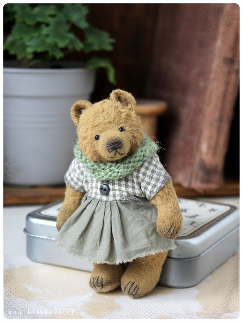 Artist Tiny Bear Grace OOAK 12 cm 5 inch image 2