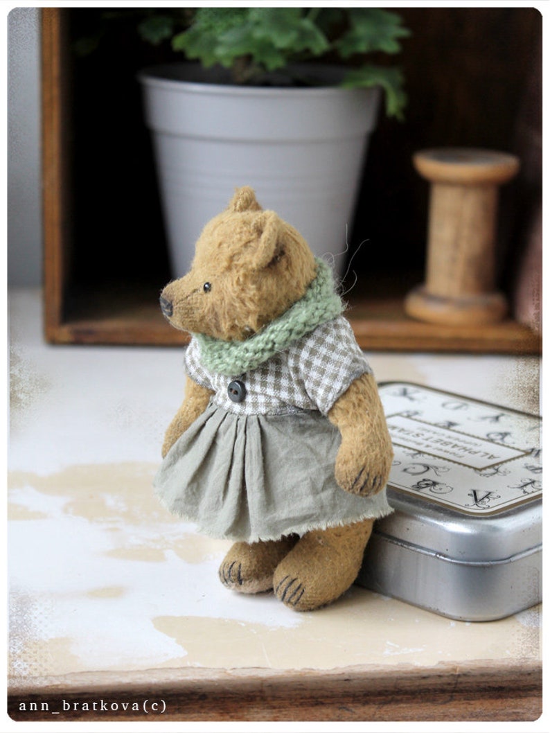 Artist Tiny Bear Grace OOAK 12 cm 5 inch image 9