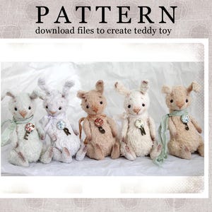 PATTERN Download to create Miniature Teddy like Mini Bunny 4,5 inches image 1