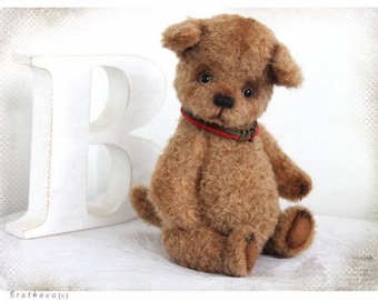 Künstler Teddy Hund Welpe OOAK 21 cm 8,3 Zoll