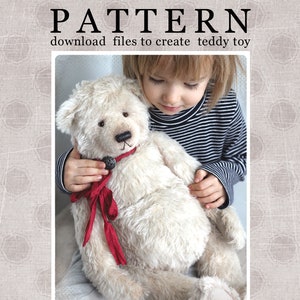 MOTIF à télécharger pour créer une peluche comme Big frend Bear Willy 45 cm 18 pouces