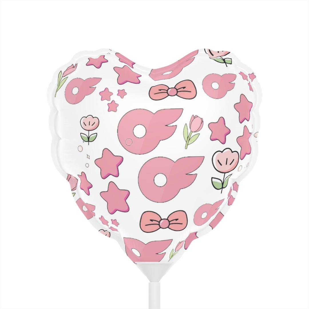 Pink Kawaii Icons Heart Balloon - Etsy