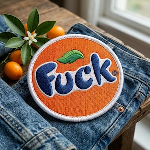 Embroidered Orange Soda Patch, Funny Pun Patch, Sarcastic Gift, Patch embroid