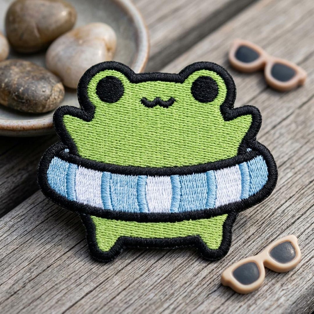 Frog Patch Pvc Cute Frog Embroidered Patch, Green Frog Iron on Patch for Backpacks ...