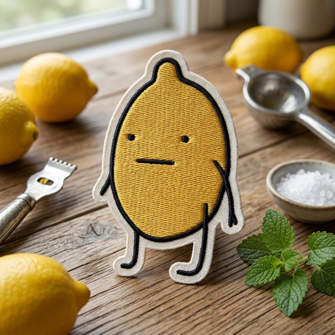 Funny Lemon Embroidered Patch, Sassy Fruit Iron on Badge, Cute Lemonade ...