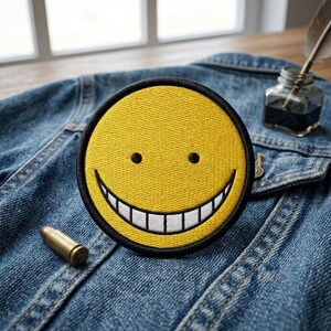 Koro Sensei Patch - Iron-On or Sew-On Jacket Accessory - Funny Expressive Patches for Clothes