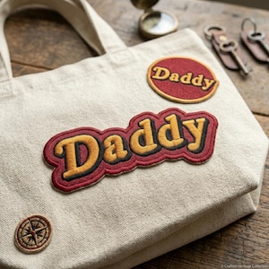 Daddy Chenille-style Embroidered Patch | Vintage Design for Jeans, Vests, Bags