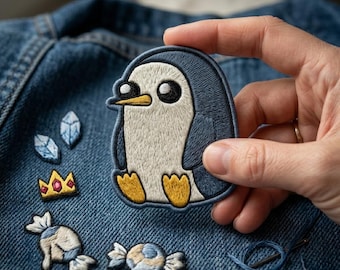Cute Penguin Embroidered Patch - Cartoon Bird Iron On Patch for Denim Jackets - Kawaii Animal Badge - DIY Clothing Decor Accessory
