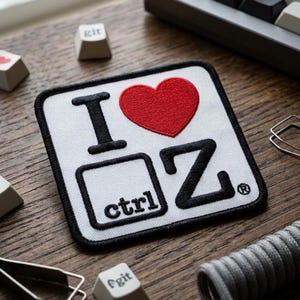 I Love Ctrl Z Embroidered Patch, Funny Undo Button Iron On Patch, Programmer Gift, Mechanical Keyboard Aesthetic, Tech Lover Accessory
