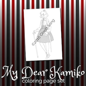 Dear Lolita Fashion Cute Dress Coloring Page | Digital Illustration | Instant Download, Printable