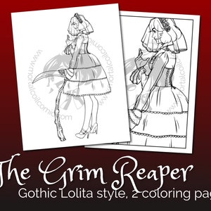 Download The Ferry Girl Gothic Lolita Fashion Coloring Book Pages 2 Etsy