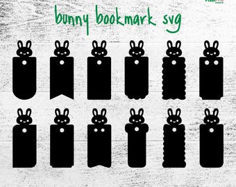 Bookmark SVG Bunny Template for Cricut Bookmark Printable Label Tag Design SVG PNG Digital Download