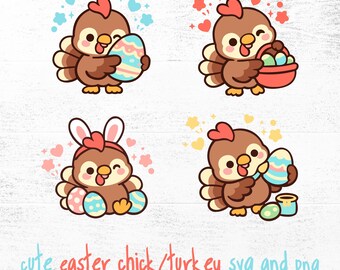 Turkey SVG Easter SVG PNG Bundle Baby Girl Bib Bunny Headband, Cut File for Cricut, Spring, Decor, Cute Turkey, Layered Svg Digital Download
