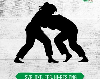Female Wrestling SVG Cut File for T-Shirts, Mugs & More for Cricut and Silhouette, Digital Download