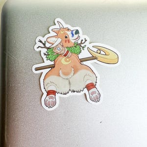 Mythical Corgi Druid Sticker | Fantasy Nerdy Art