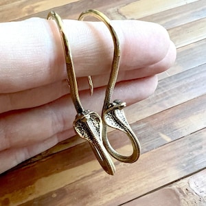 Brass Cobra Snake Earrings | Witchy Gothic Steampunk Medieval Jewelry