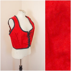 Red Renaissance Bodice | Pirate Corset Top | Medieval Lace Up Front Vest | SCA LARP Fantasy Faire Garb | Witch Wench Fairy Cosplay Costume