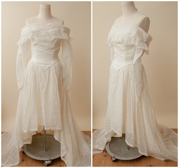 eyelet lace wedding dress