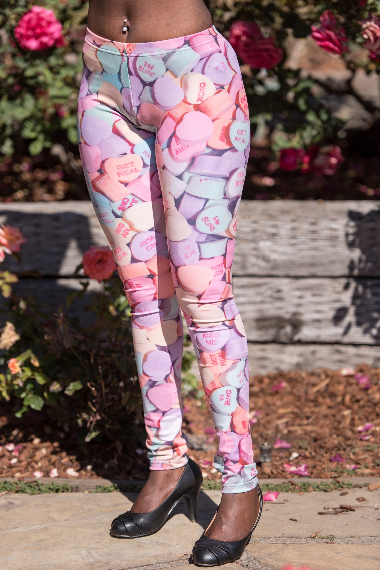 Candy Heart Leggings Valentine's Day Leggings Pink Etsy