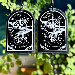 Black Acrylic Earrings | Flying Whale Nautical Jewelry
