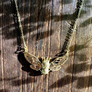 Honig Biene Anhänger Halskette | Messing Gold Ton Insekt Schmuck