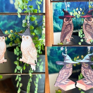 Wizard Owl Earrings | Witchy Dark Academia Jewelry