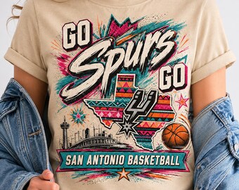 Go Spurs Go Comfort Colors Shirt, San Antonio Basketball Fan Tee, Spurs Game Day Shirt, Retro Basketball Team Spirit Shirt