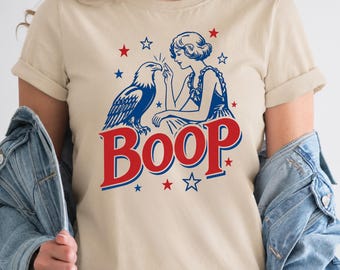 Funny Eagle Boop Patriotic Comfort Colors, America Girl Comfort Colors Shirt, Fourth of July T-Shirt, Vintage Patriotic Women Tee