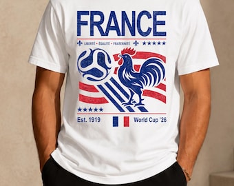 Comfort Colors France Soccer Tee, French Football Fan Shirt, World Cup 2026 France Graphic Tee, France T-Shirt