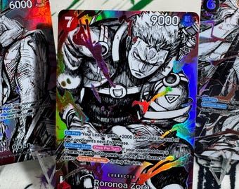 Custom Zoro Op17 Alt Art SP Card Textured Foil Proxy OP Pirate