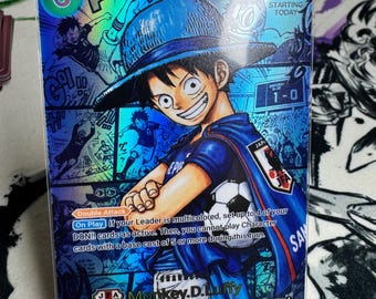 Personaje de Blue Samurai Luffy del manga One Piece TCG con textura personalizada de lámina Proxy