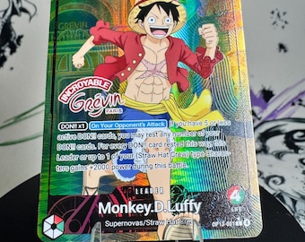 R/G Luffy Grevin Museum Leader One Piece TCG Custom Texture foil Proxy