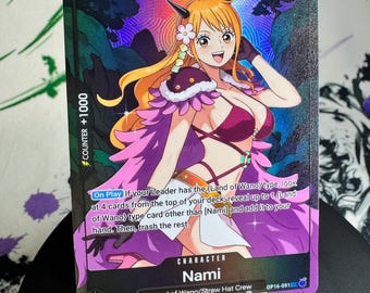 Carta personalizada de Nami de la Tierra de Wano TCG: Colección Premium de Proxys con Lámina Texturizada