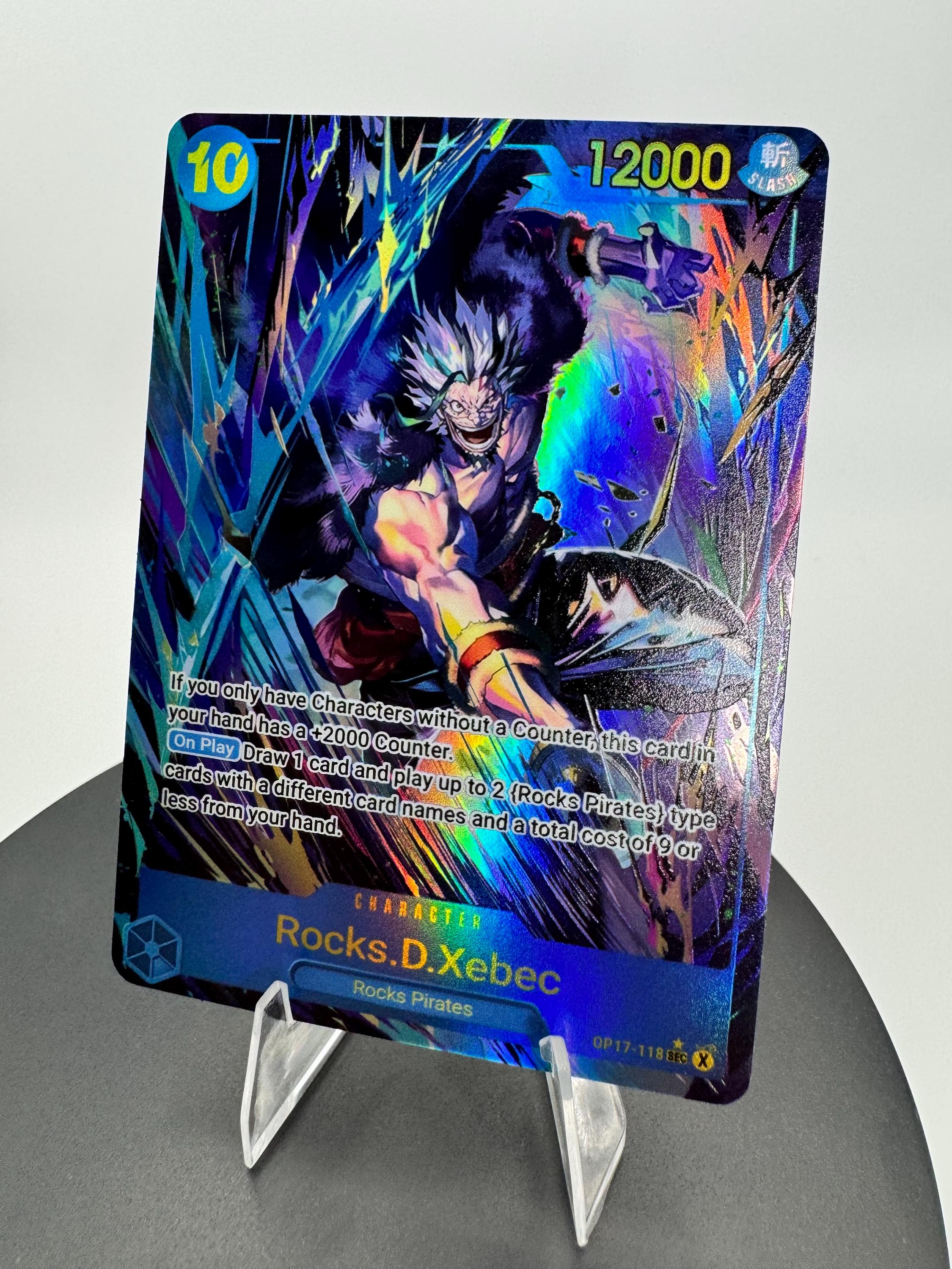 Custom Rocks Op17 Alt Art SEC Card Textured Foil Proxy OP Pirate