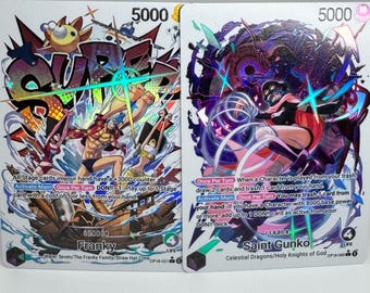 Custom OP18 Leader Cards Textured Rainbow Foil Proxy TCG