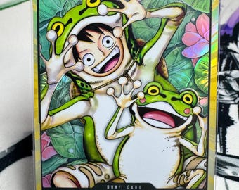 One Piece Custom Don lámina texturizada de Luffy y Frog
