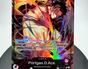 Foil Textured OP16 Ace Leader Card Flame Flame Textured Rainbow Foil Proxy