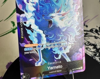 Carta personalizada Yamato de One Piece TCG con arte alternativo: Tierra de Wano, Colección Premium de Proxys con acabado holográfico texturizado