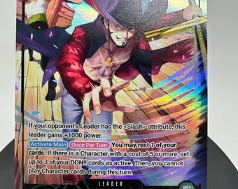 Custom Green Hawk Leader Card: Textured Rainbow Foil Proxy TCG OP Pirate