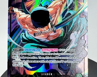 Custom Green Playmat Leader Card: Textured Rainbow Foil Proxy TCG OP Pirate