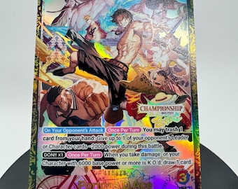 Custom EGB U/R Leader Card: Textured Rainbow Foil Proxy TCG OP Pirate