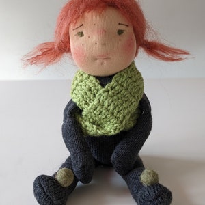 Amber mini grey waldorf sock doll. image 4