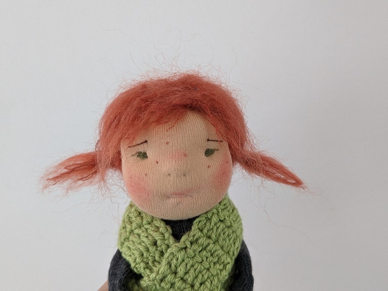 Amber mini grey waldorf sock doll. image 6