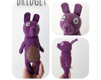 Bridget Glove - Purple Rabbit with Nordic jumper