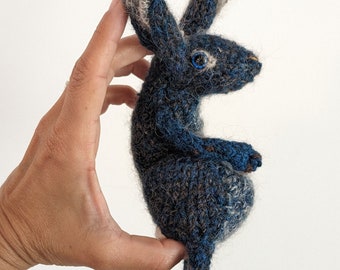 Blue alpaca wool Hare Rabbit - Hyacinth