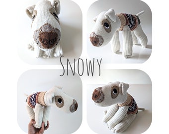 Cashmere sock dog - Snowy