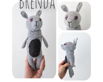 Brenda Glove - Grey Rabbit with Nordic jumper