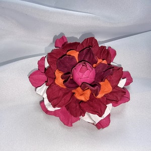 Handmade Leather Flower Brooch: Colorful Floral Pin
