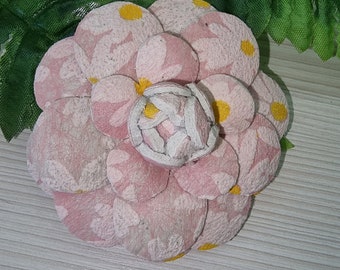 Flower brooch Camellia of natural leather! Genuine leather flower brooch, camelia flower, leather camelia, party accessory