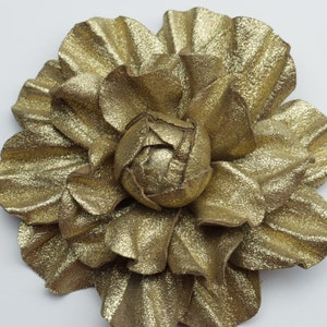 Leather flower brooch, Leather roses, handmade leather flower
